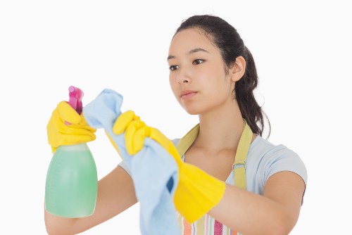 Professional cleaning team preparing for end of tenancy cleaning