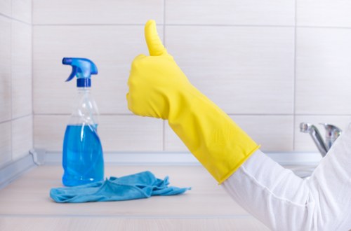 Clean building facade after professional cleaning